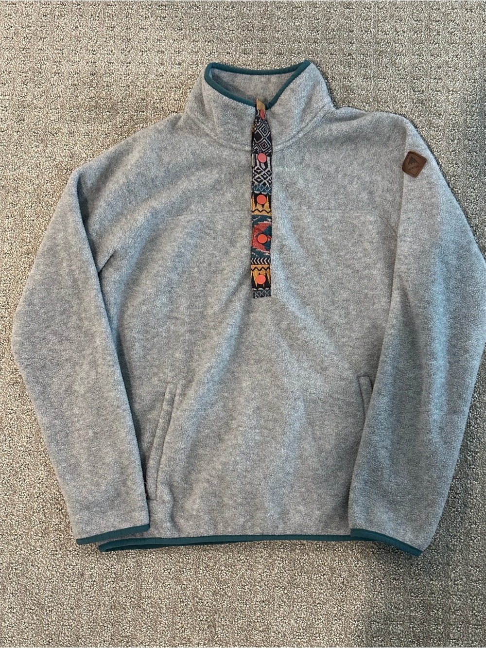 Burton Light Gray Fleece Patch Pullover